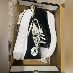 Converse Black and White High-Top Platform Sneakers size 10